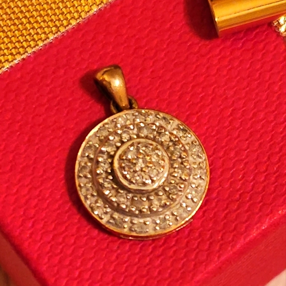 14kt Yellow Gold and Diamond Circular Pendant